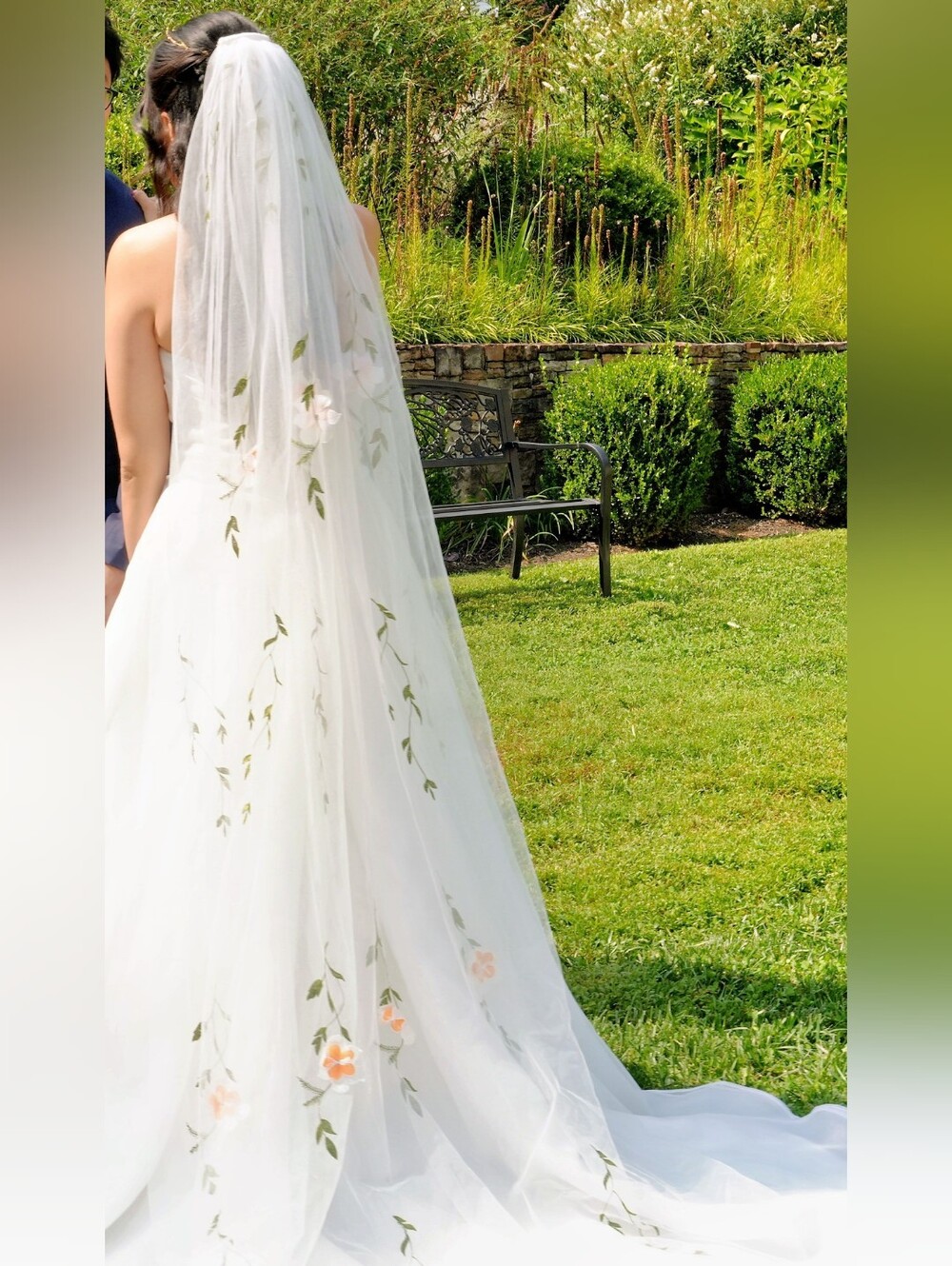 Wedding Veil - Peach & Vines Floral